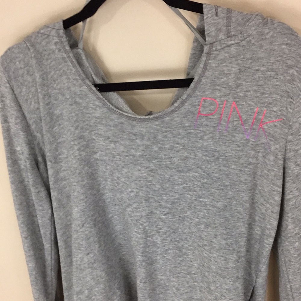Victoria’s Secret Pink Lightweight  Oversized Gray Hooded Top Hoodie Size S